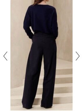 Banana Republic Navy Wide-Leg Trousers